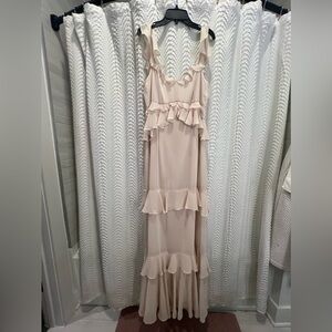 WAYF - Ruffle Cream Formal Dress